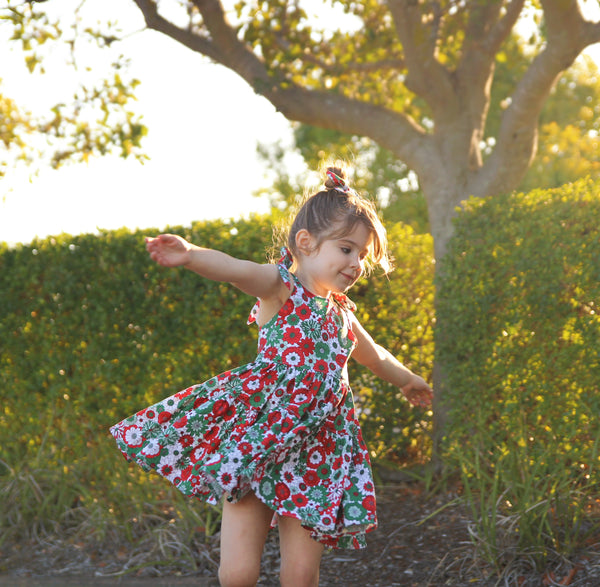 Retro Christmas Tiered Dress Ready Made