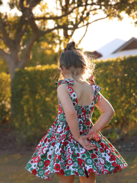 Retro Christmas Tiered Dress Ready Made