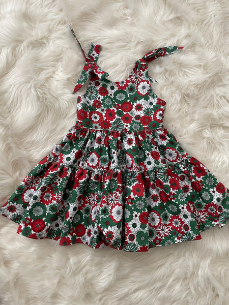 Retro Christmas Tiered Dress